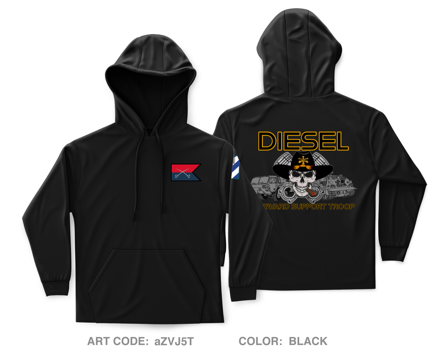 Diesel Troop, 5|7 CAV, 1 ABCT, 3 ID Core Men's Hooded Performance Sweatshirt - aZVJ5T