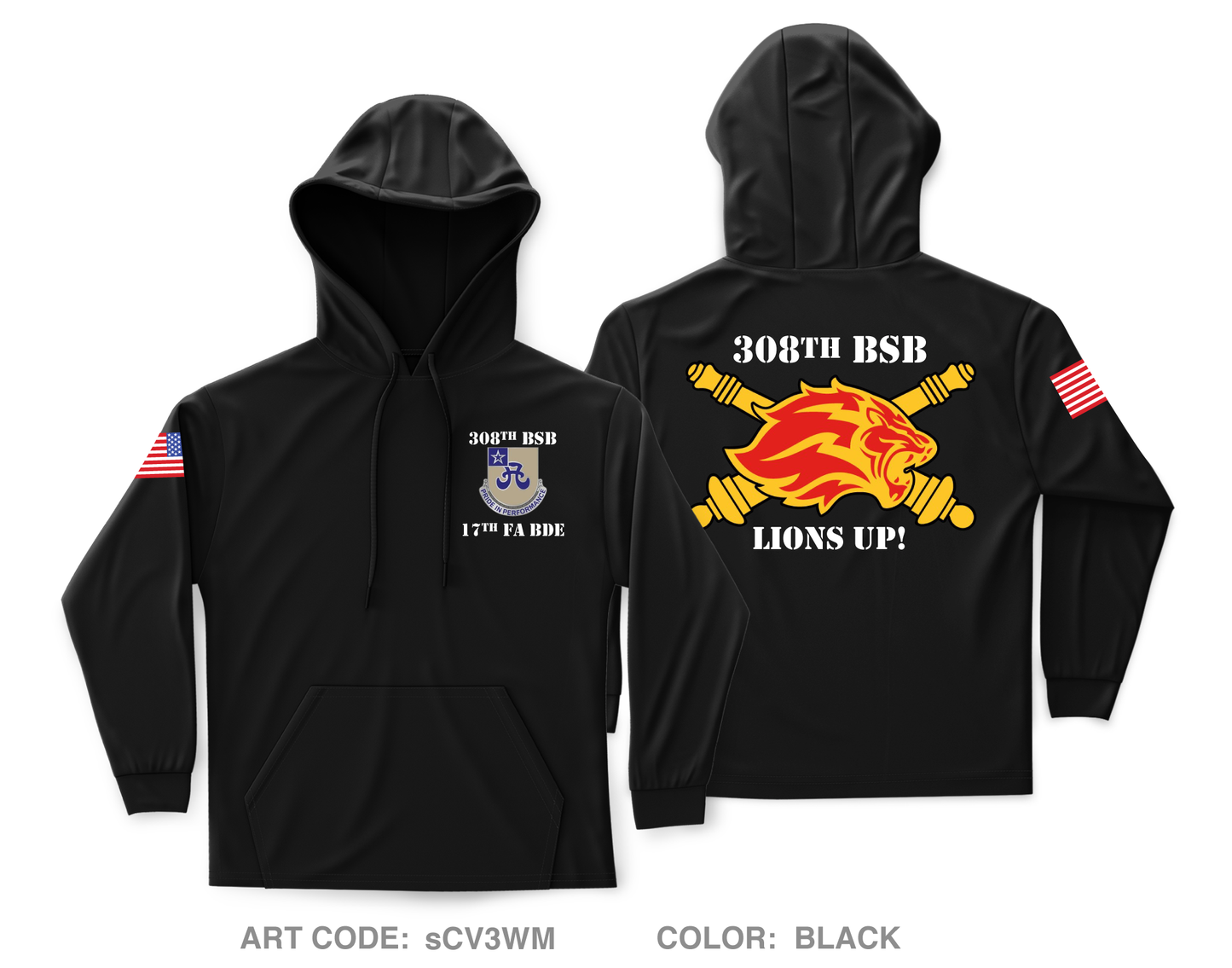 308th BSB Core Men's Hooded Performance Sweatshirt - sCV3WM