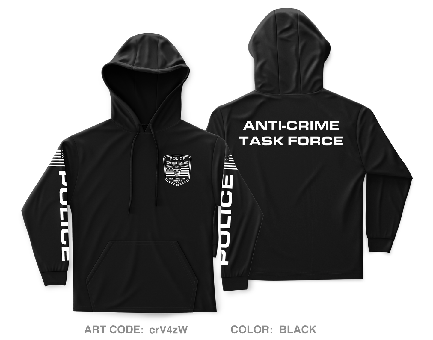 Northwestern District Anti-Crime Task Force Core Men's Hooded Performance Sweatshirt - crV4zW