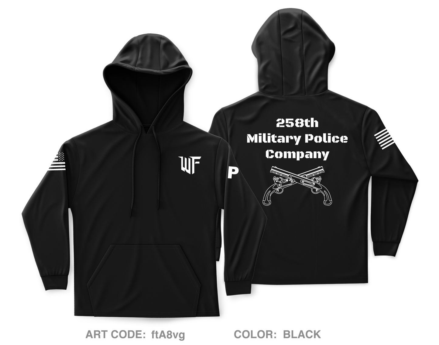 258 Military Police Company Core Men's Hooded Performance Sweatshirt - ftA8vg