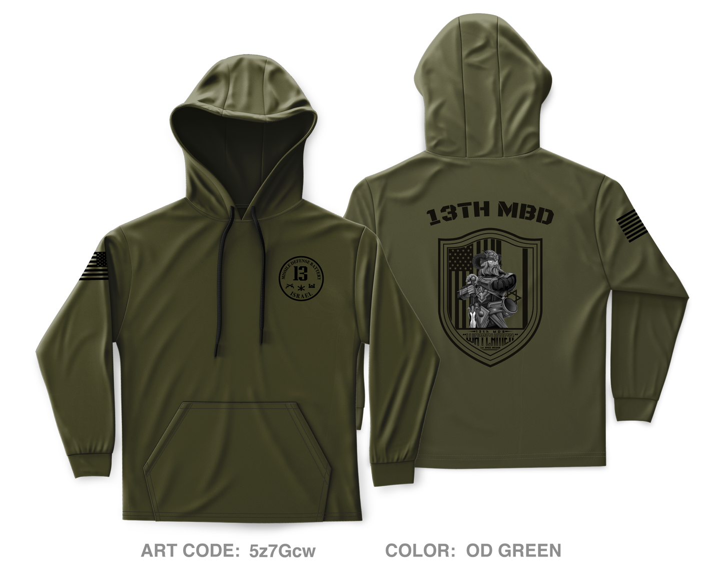 13th MDB Core Men's Hooded Performance Sweatshirt - 5z7Gcw