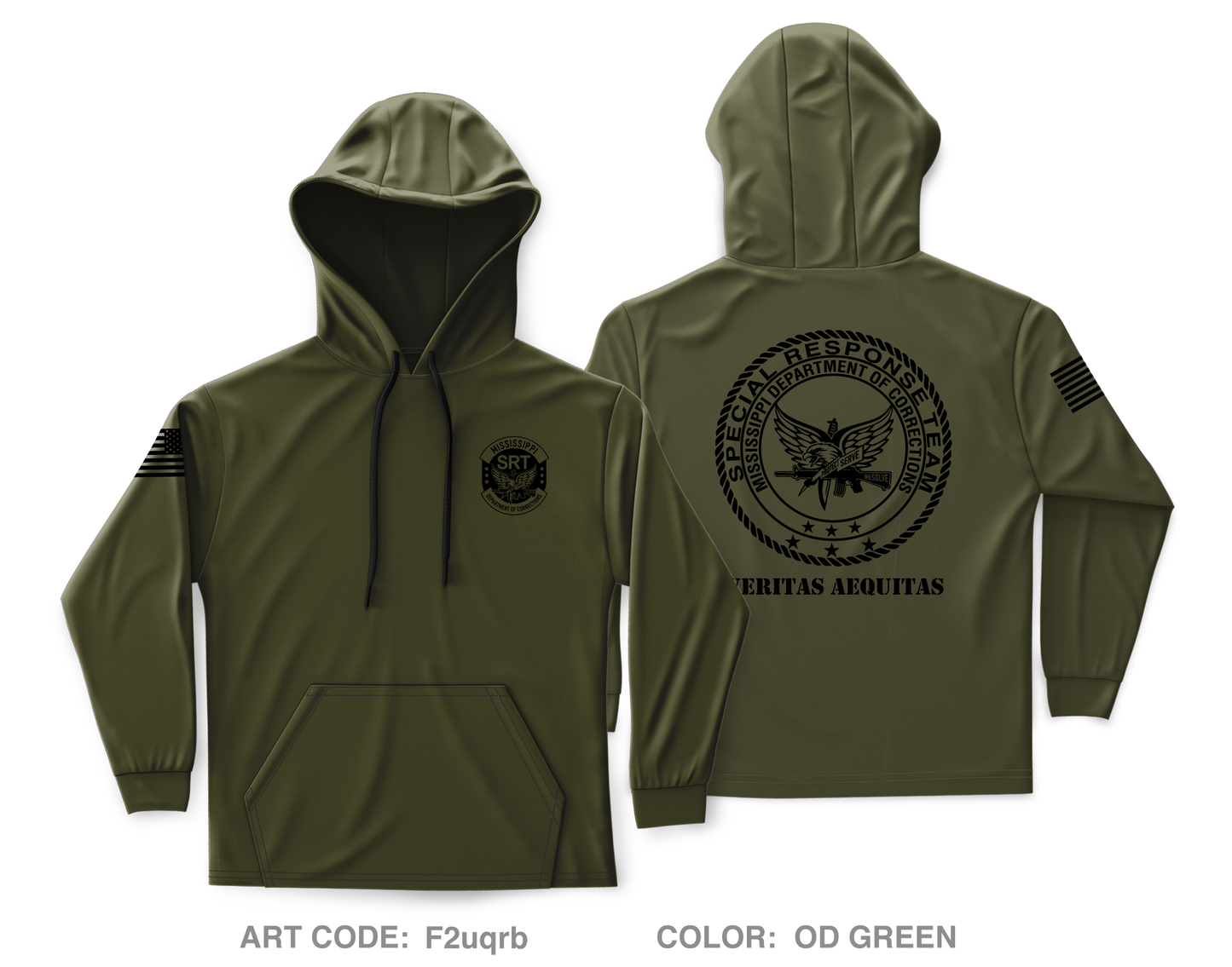 Mississippi Department of Corrections Special Response Team Core Men's Hooded Performance Sweatshirt - F2uqrb