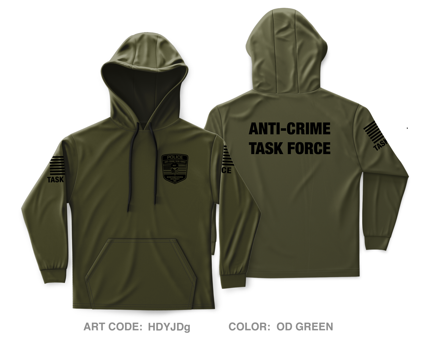 Northwestern District Anti-Crime Task Force Core Men's Hooded Performance Sweatshirt - HDYJDg