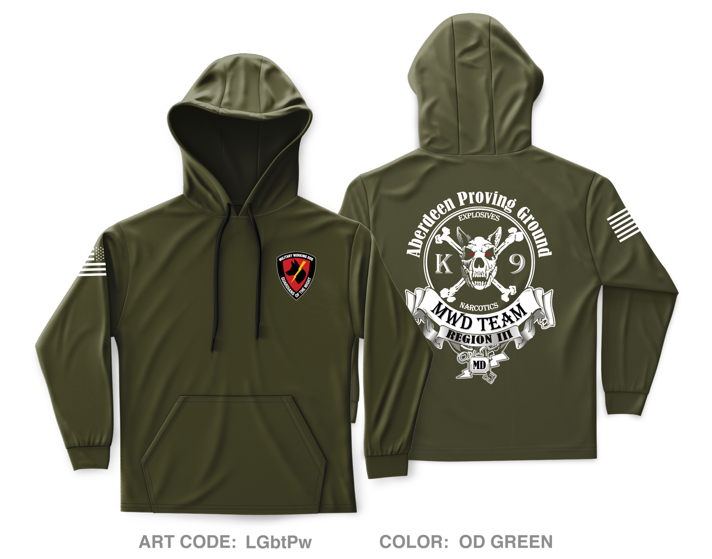 Aberdeen Proving Ground Police Department Core Men's Hooded Performance Sweatshirt - LGbtPw