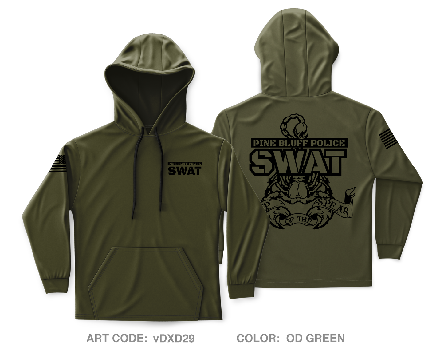 Pine Bluff Police SWAT Core Men's Hooded Performance Sweatshirt - vDXD29