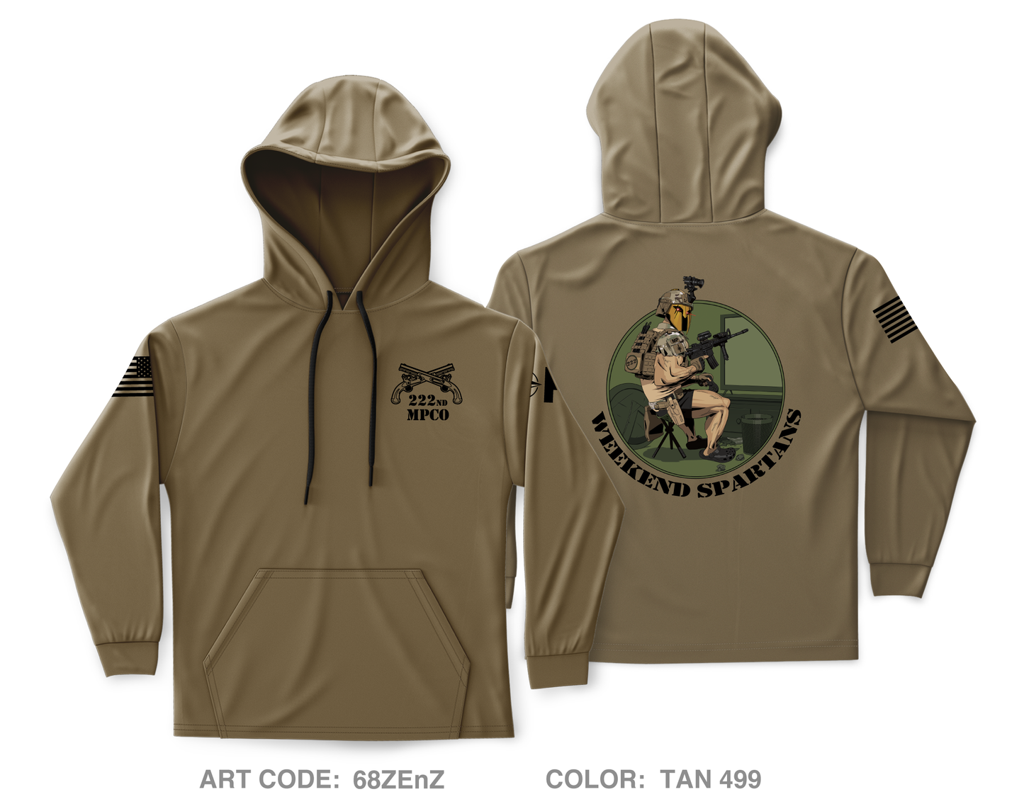 222 Military Police Company Core Men's Hooded Performance Sweatshirt - 68ZEnZ