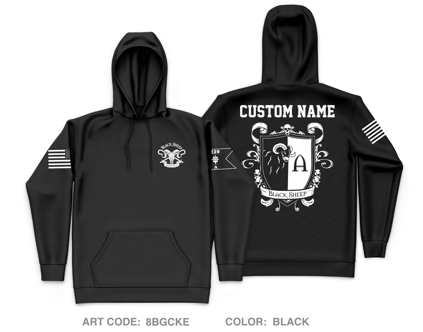 CUSTOM A Co, 229th MI BN Core Men's Hooded Performance Sweatshirt - 8BGCKE