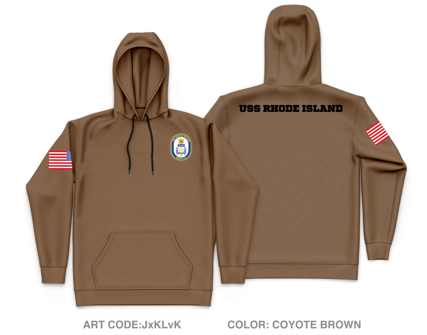 USS Rhode Island SSBN 740 Core Men's Hooded Performance Sweatshirt - JxKLvK