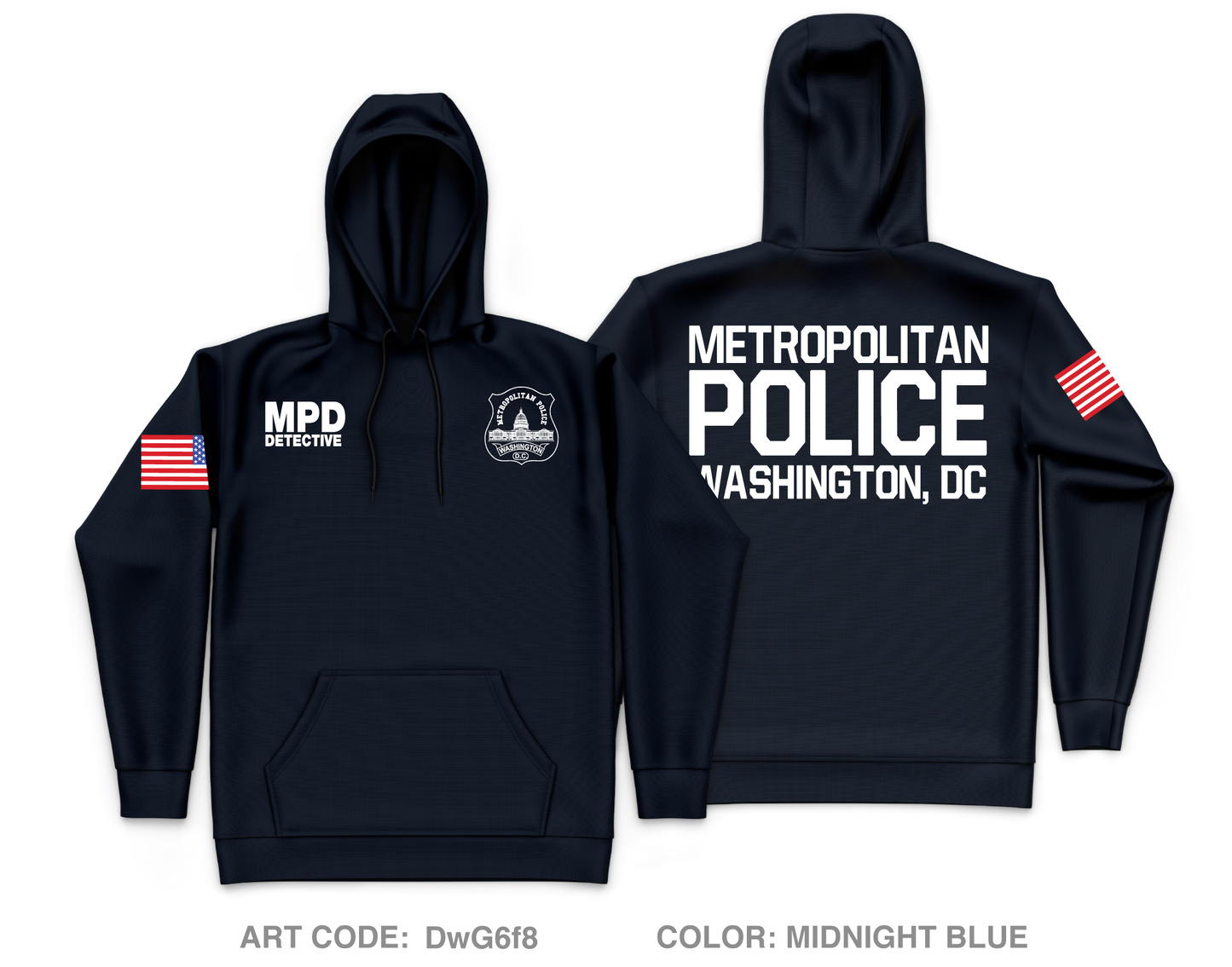 Metropolitan Police Department - DC Core Men's Hooded Performance Sweatshirt - DwG6f8