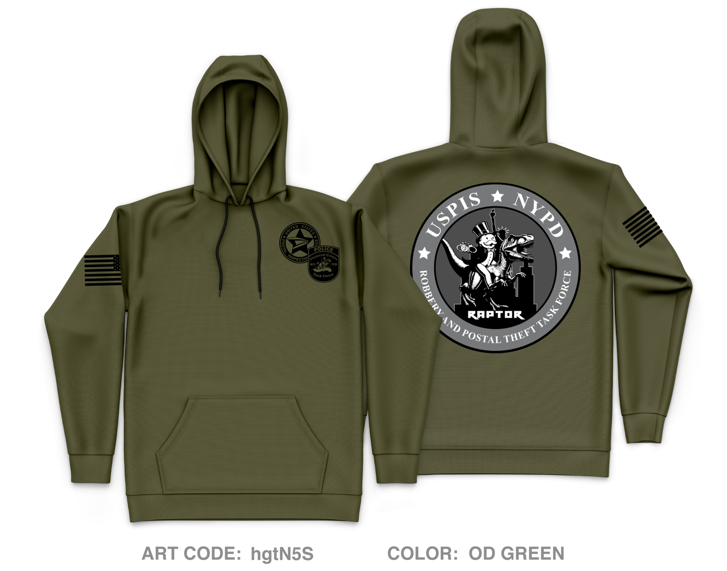 USPIS|NYPD RAPTOR Task Force Core Men's Hooded Performance Sweatshirt - hgtN5S