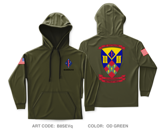 Infantry BN, 2nd Bn 5th Marines Core Men's Hooded Performance Sweatshirt - B8SEVq