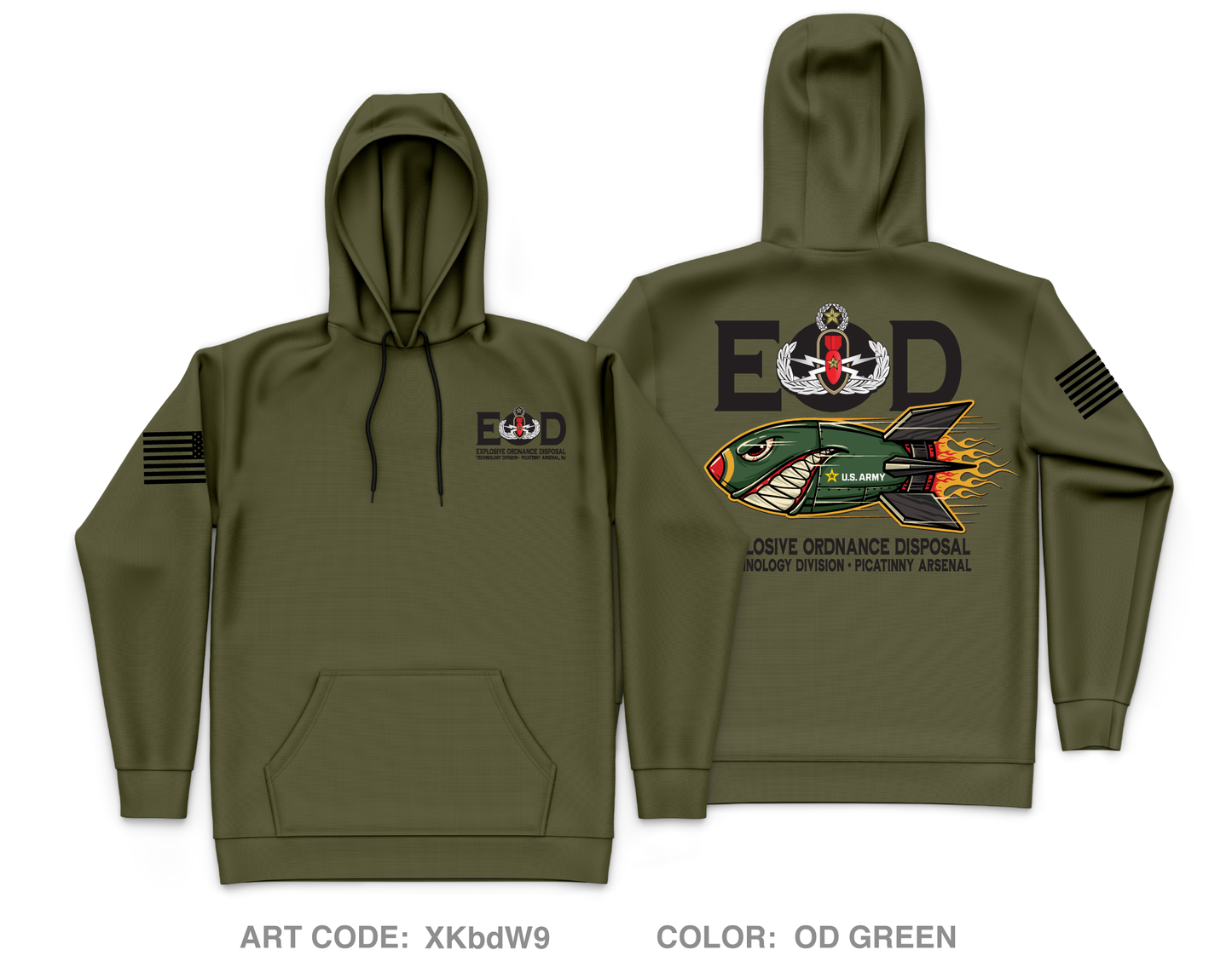 Explosive Ordnance Disposal Technology Division (EOD) Core Men's Hooded Performance Sweatshirt - XKbdW9