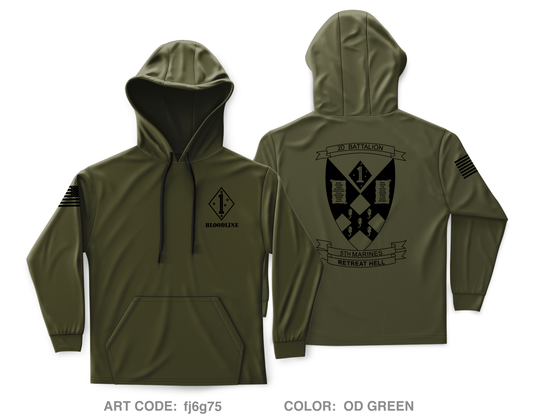 Infantry BN, 2nd Bn 5th Marines Core Men's Hooded Performance Sweatshirt - fj6g75