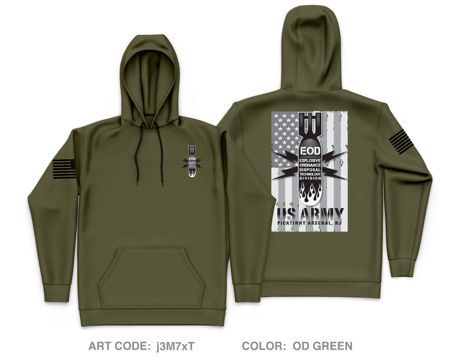 Explosive Ordnance Disposal Technology Division (EOD) Core Men's Hooded Performance Sweatshirt - j3M7xT