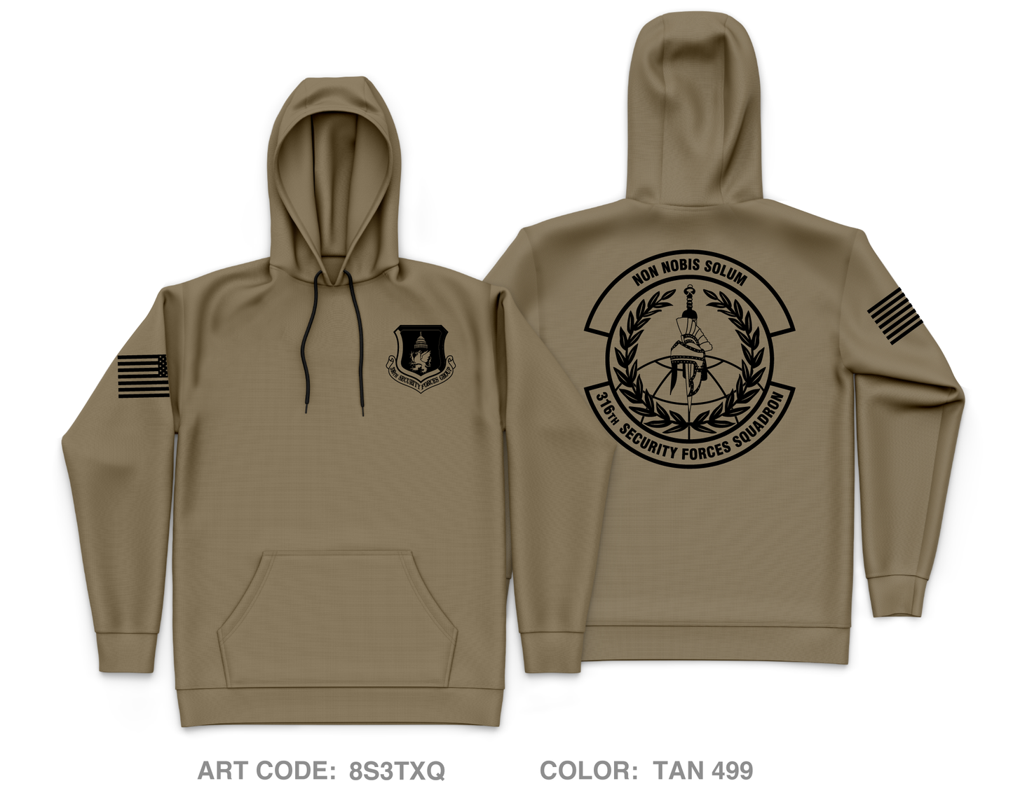 316th SFS Core Men's Hooded Performance Sweatshirt - 8S3TXQ