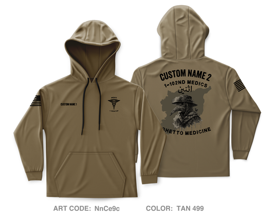 CUSTOM HHT 1-102ND CAV MEDICAL SECTION Core Men's Hooded Performance Sweatshirt - NnCe9c