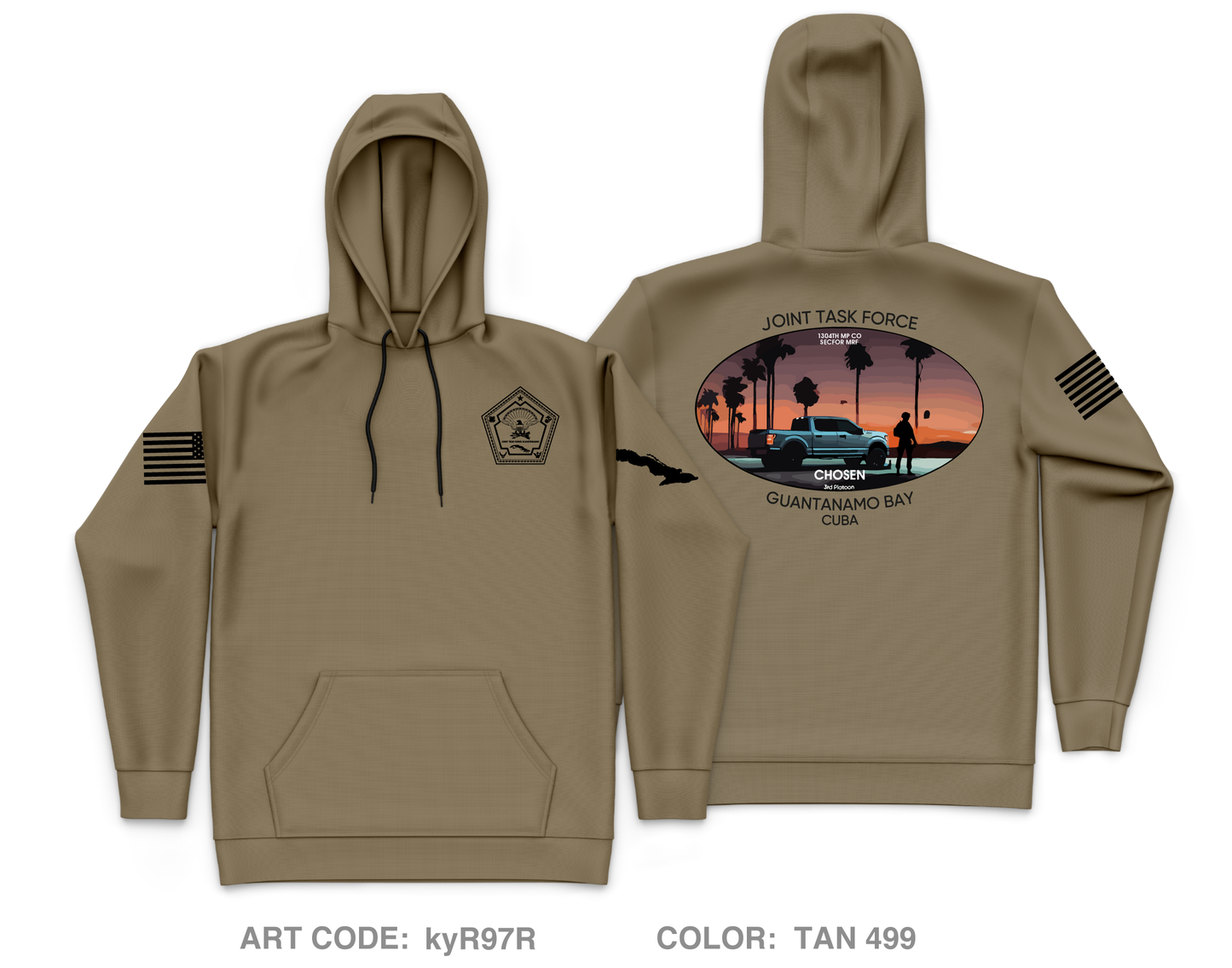 1304th MP CO: 3rd Platoon Core Men's Hooded Performance Sweatshirt - kyR97R