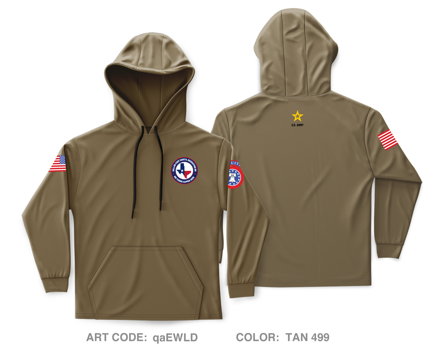 Dallas Fort Worth Recruiting Battalion Core Men's Hooded Performance Sweatshirt - qaEWLD