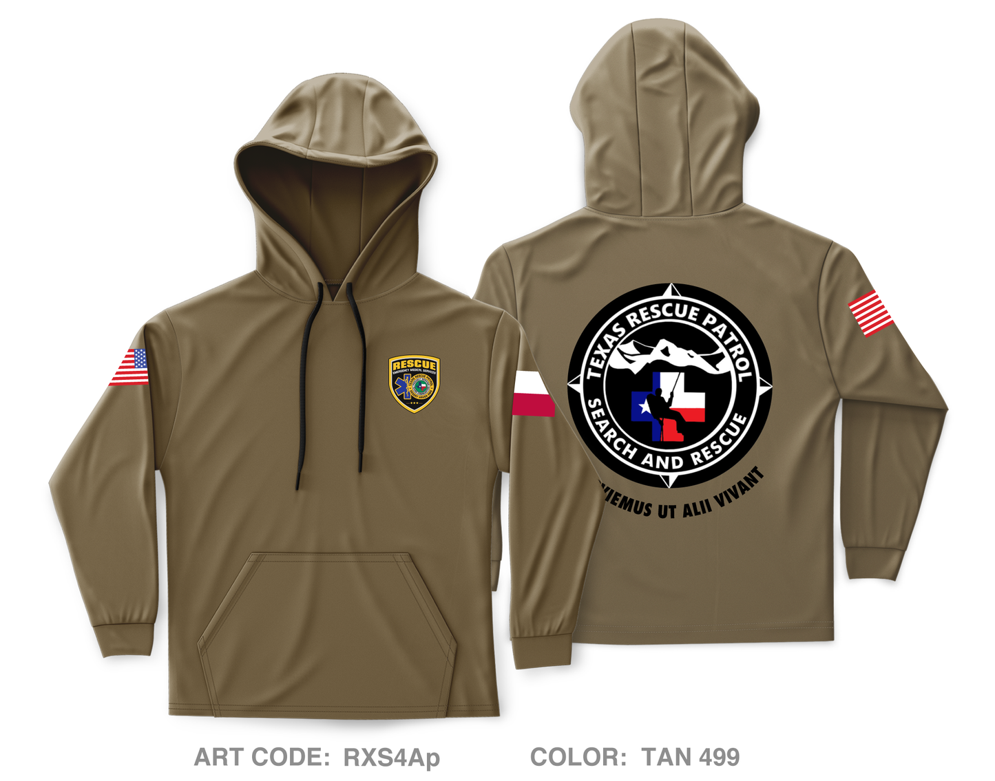 Texas Rescue Patrol SAR team Core Men's Hooded Performance Sweatshirt - RXS4Ap