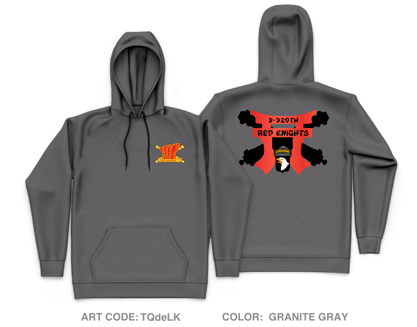 3-320th Field Artillery Battalion "Red Knight Rakkasans" Fundraising Collection Core Men's Hooded Performance Sweatshirt - TQdeLK