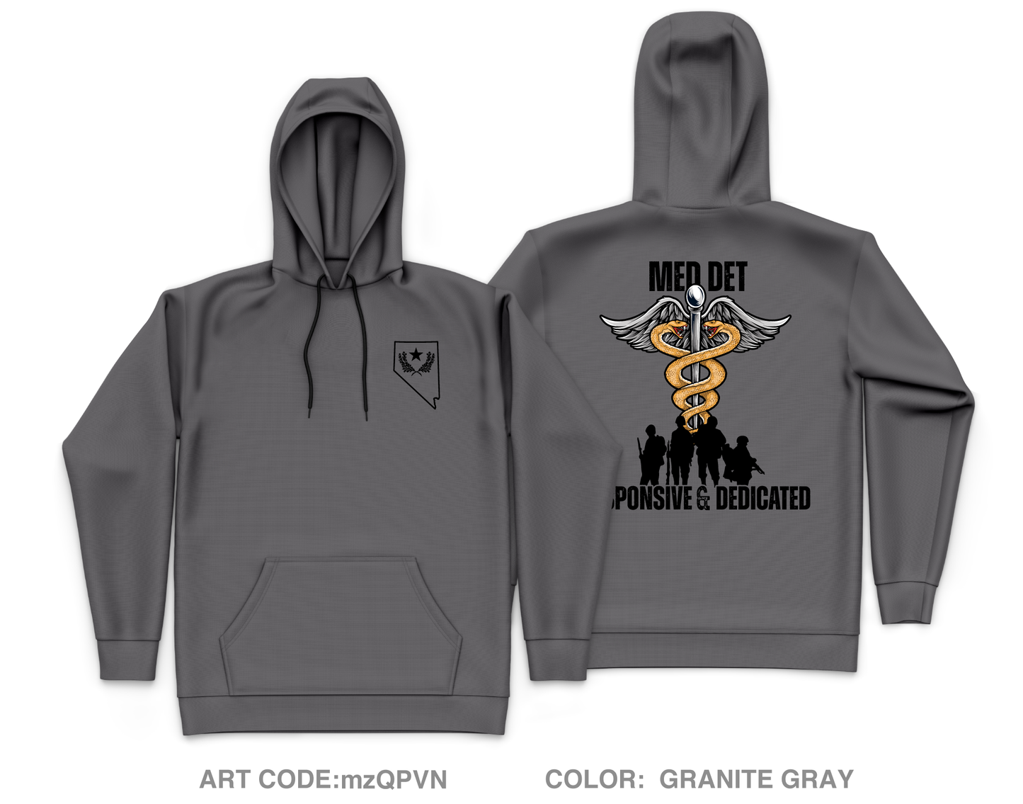 Nevada Army National Guard Medical Detachment Core Men's Hooded Performance Sweatshirt - mzQPVN