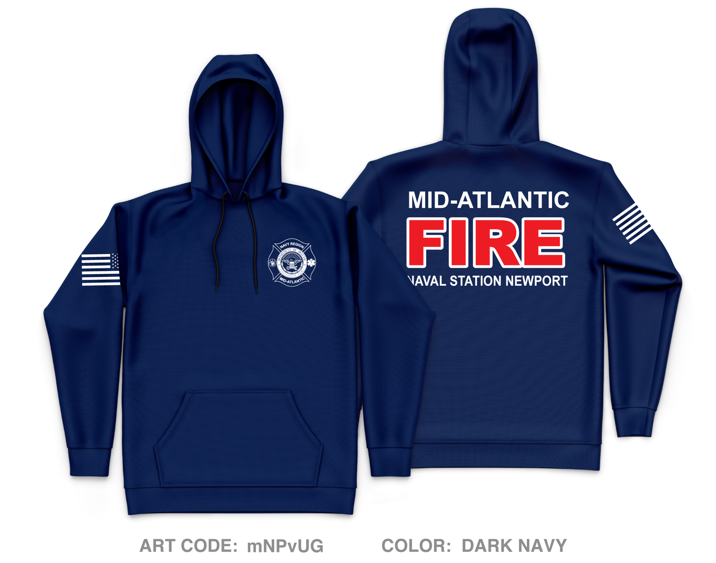 Naval Station Newport Fire and Emergency Core Men's Hooded Performance Sweatshirt - mNPvUG