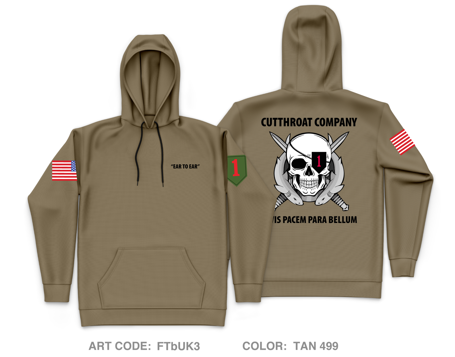 Cutthroat Company, 1-63 AR BN Core Men's Hooded Performance Sweatshirt - FTbUK3