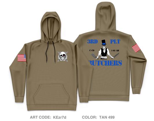 3rd PLT, Cutthroat Company, 1-63 AR BN Core Men's Hooded Performance Sweatshirt - KEzr7d