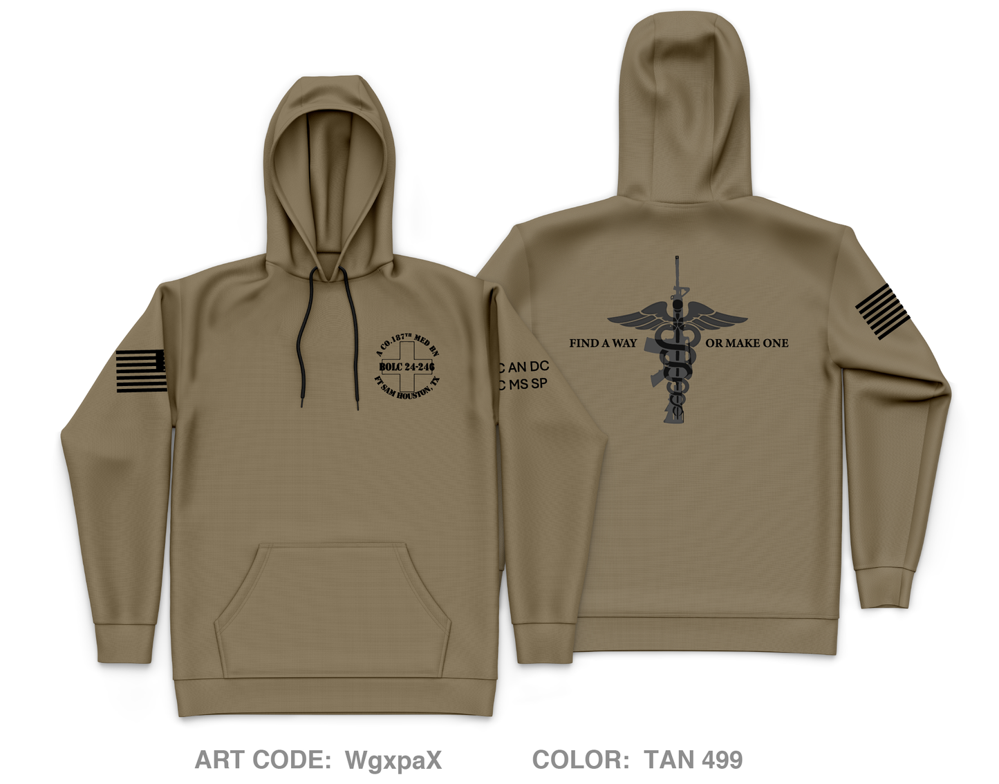 A Co, 187th Med BN, 32nd Med BDE Core Men's Hooded Performance Sweatshirt - WgxpaX