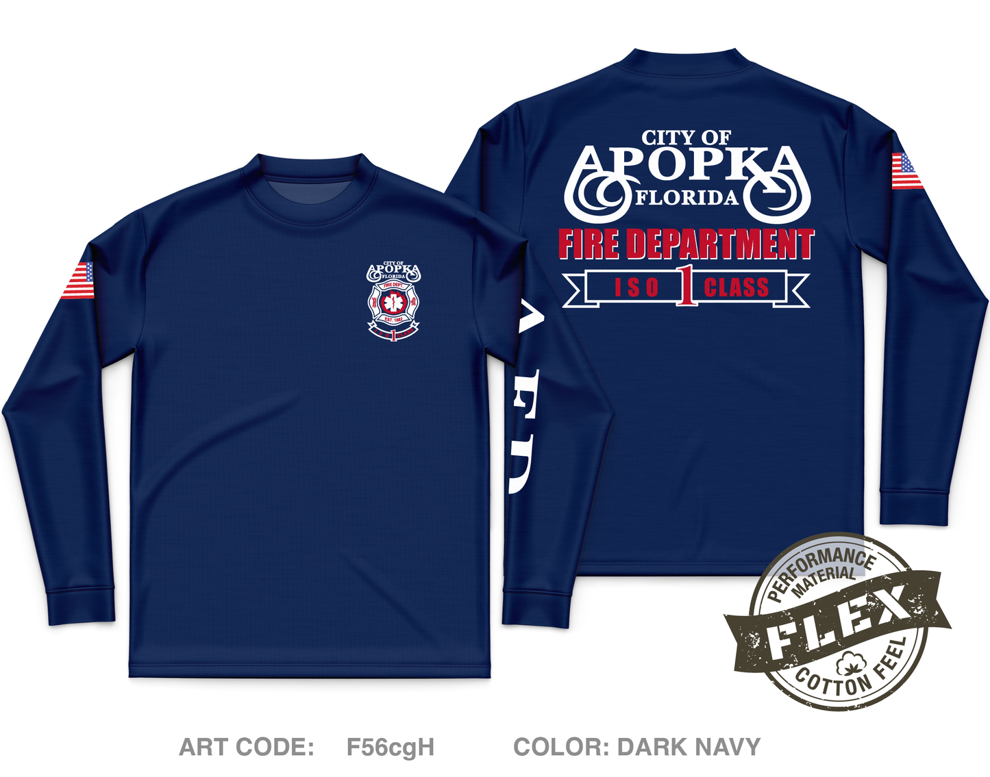 Apopka Fire Department Core Men's LS Flex Performance Tee - F56cgH