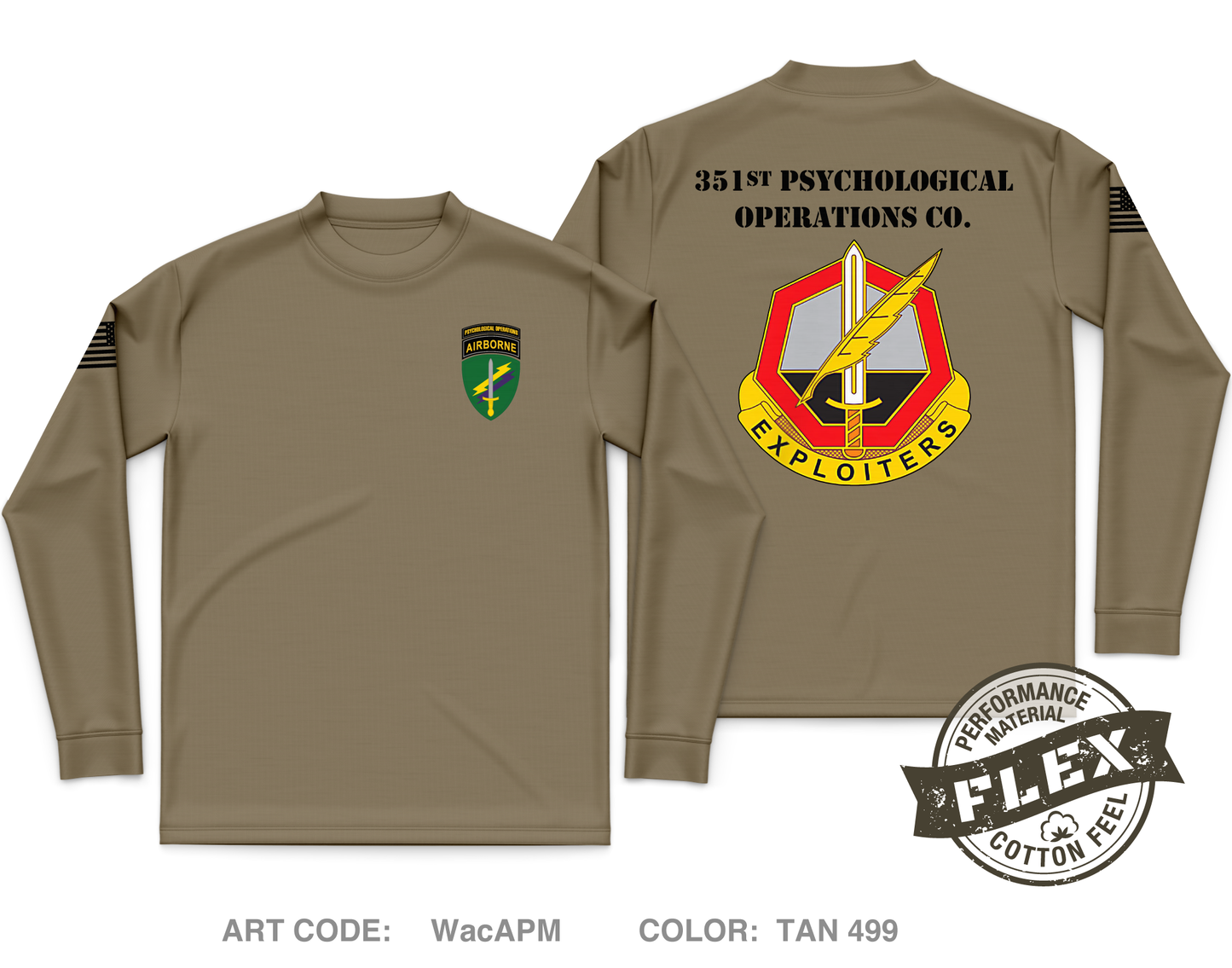 351st PSYOP CO Core Men's LS Flex Performance Tee - WacAPM