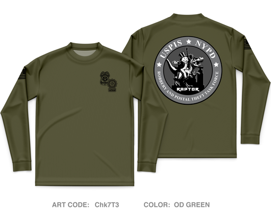 USPIS|NYPD RAPTOR Task Force Core Men's LS Performance Tee - Chk7T3