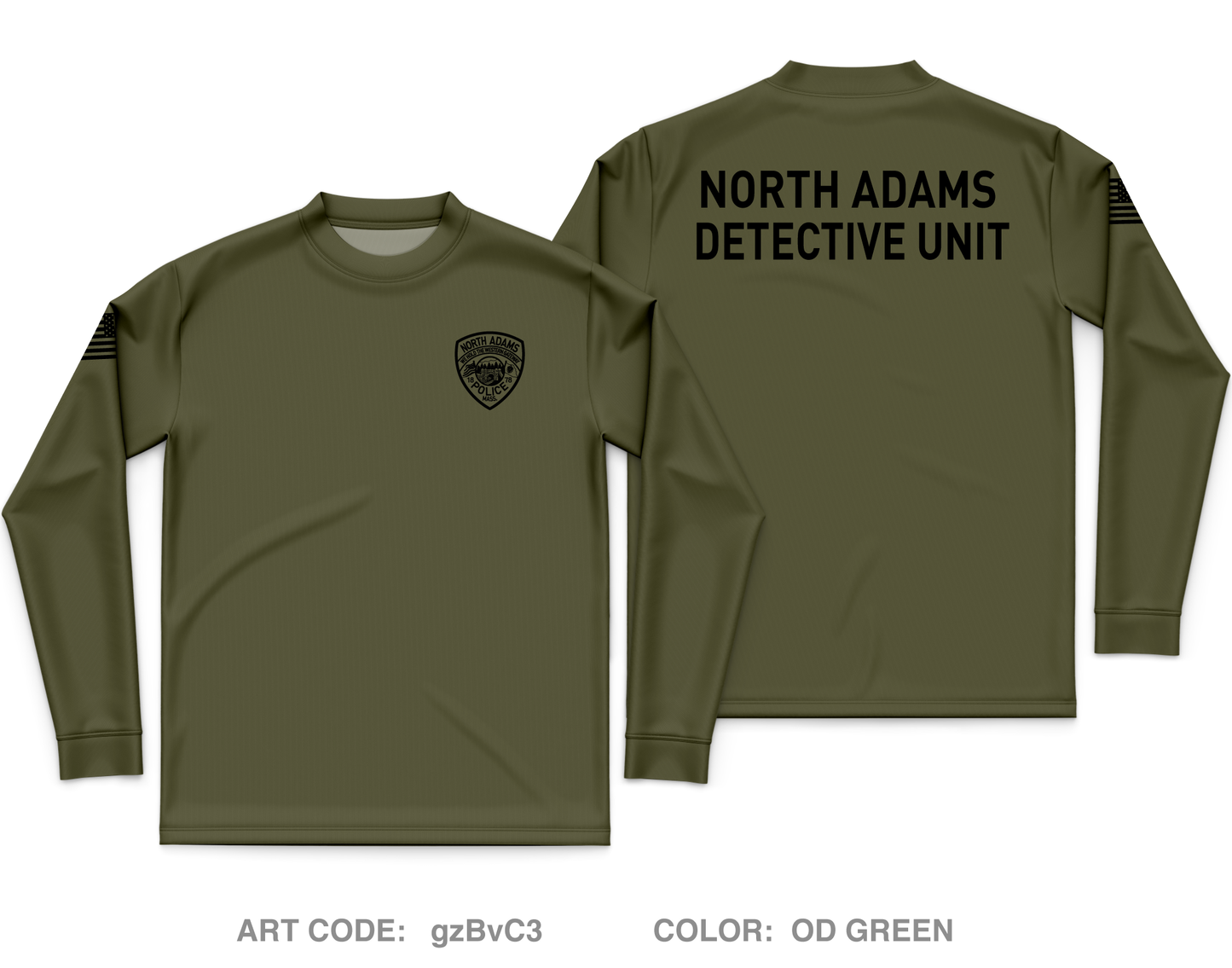 North Adams Police Detective Unit Core Men's LS Performance Tee - gzBvC3