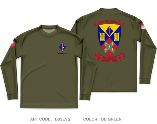 Infantry BN, 2nd Bn 5th Marines Core Men's LS Performance Tee - B8SEVq