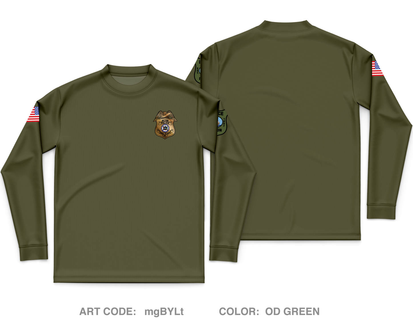 Milton Police Dept. Core Men's LS Performance Tee - mgBYLt