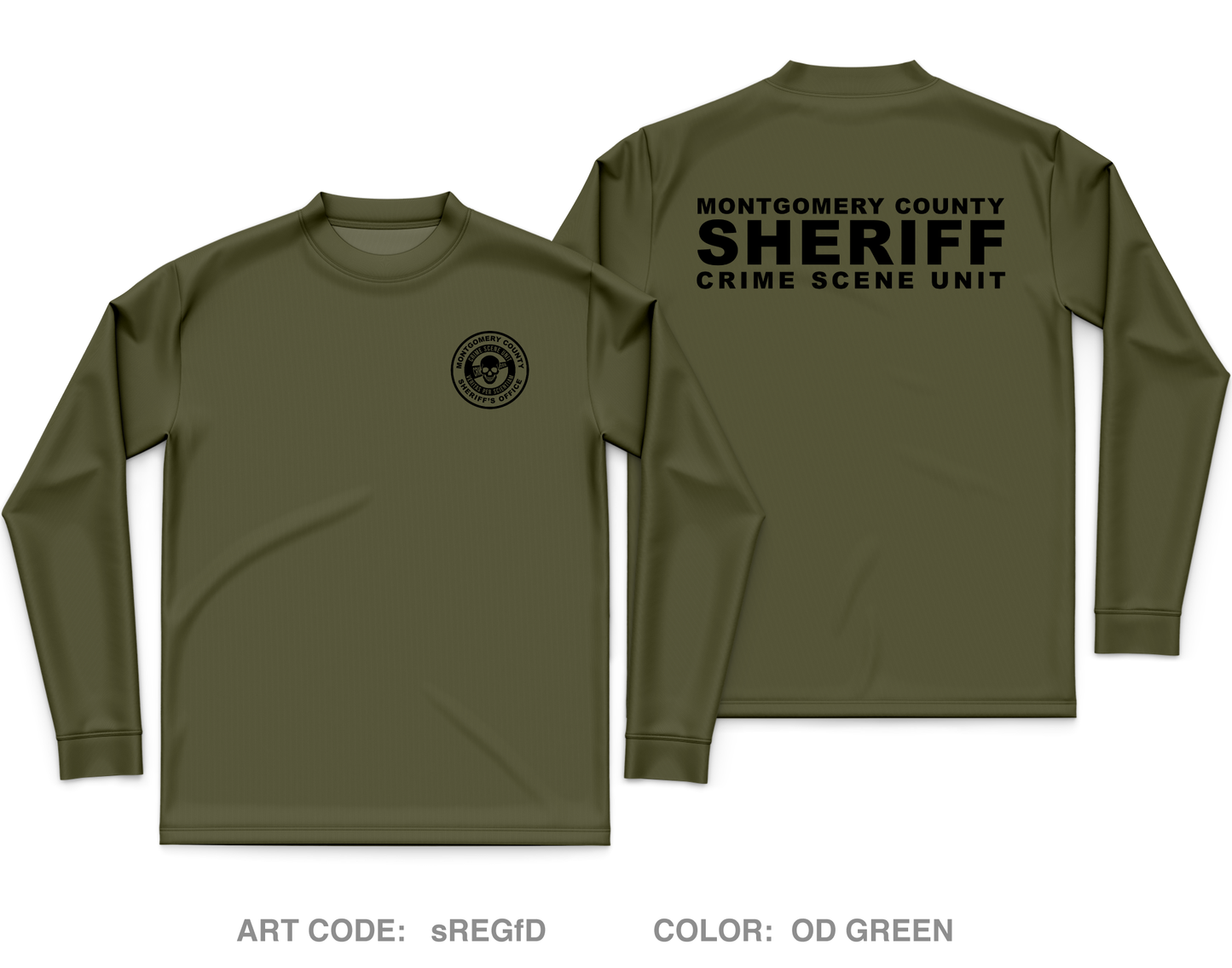 Montgomery County Sheriff Crime Scene Unit Core Men's LS Performance Tee - sREGfD