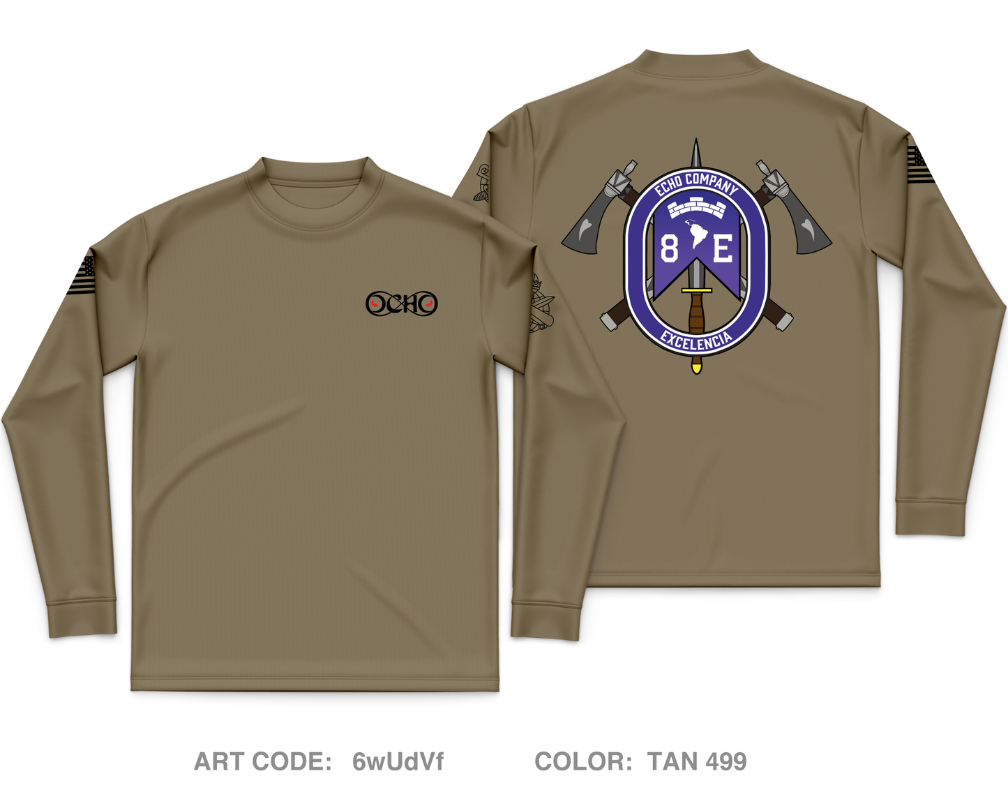 E Co, 98th CA BN Core Men's LS Performance Tee - 6wUdVf