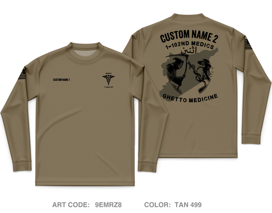 CUSTOM HHT 1-102ND CAV MEDICAL SECTION Core Men's LS Performance Tee - 9EMRZ8