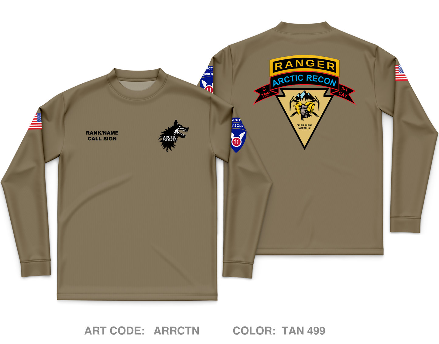 CUSTOM C-TROOP, 5-1 CAV Core Men's LS Performance Tee - ARRCTN