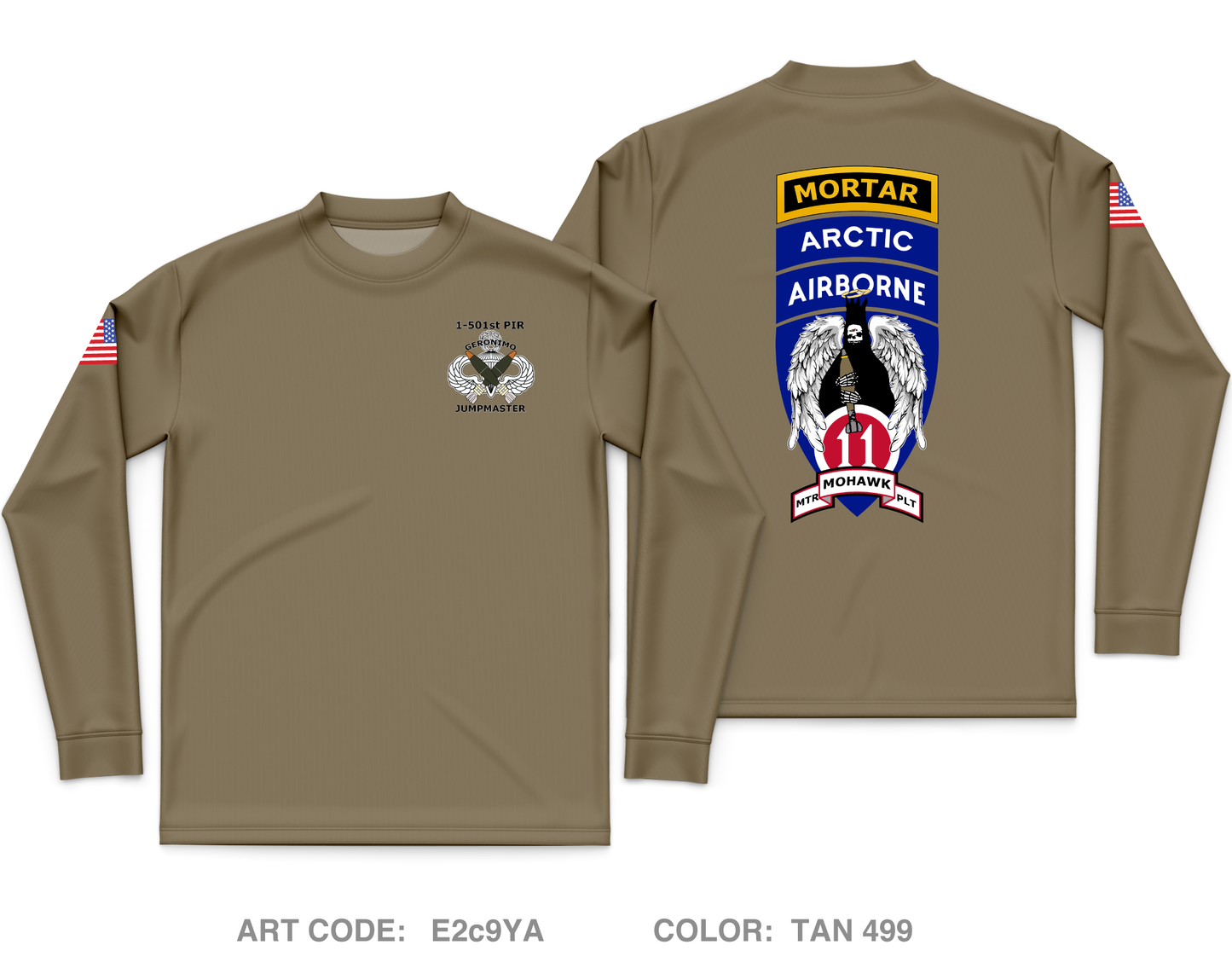 Mortar PLT, Hatchet Company, 1-501st PIR Core Men's LS Performance Tee - E2c9YA