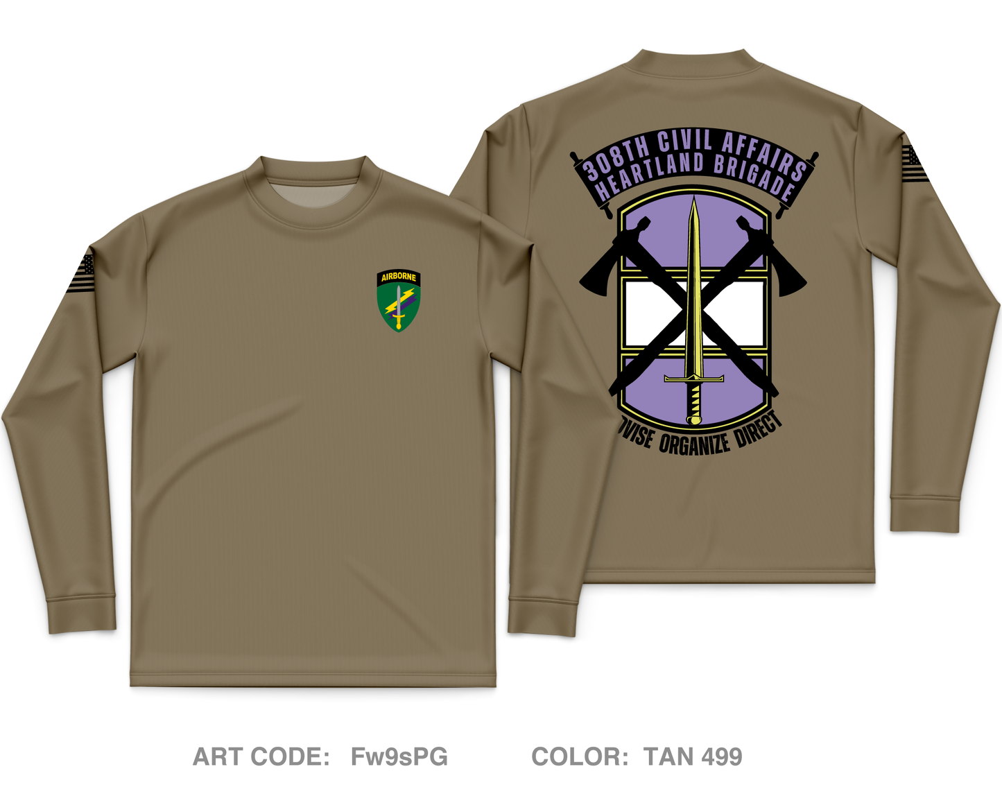 308th Civil Affairs Brigade Core Men's LS Performance Tee - Fw9sPG