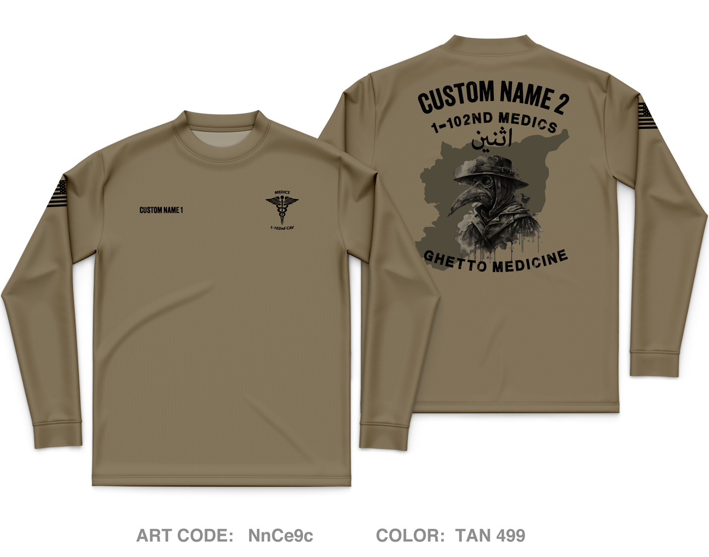 CUSTOM HHT 1-102ND CAV MEDICAL SECTION Core Men's LS Performance Tee - NnCe9c