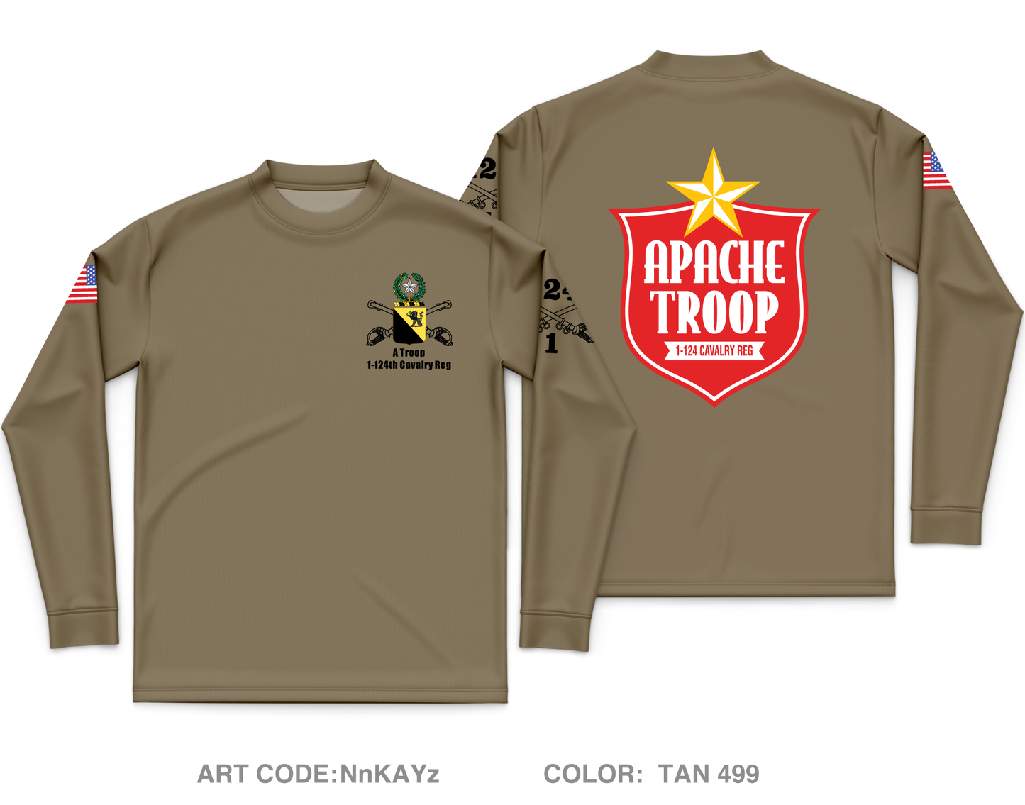 A Troop 1|124th Cavalry Reg Core Men's LS Performance Tee - NnKAYz