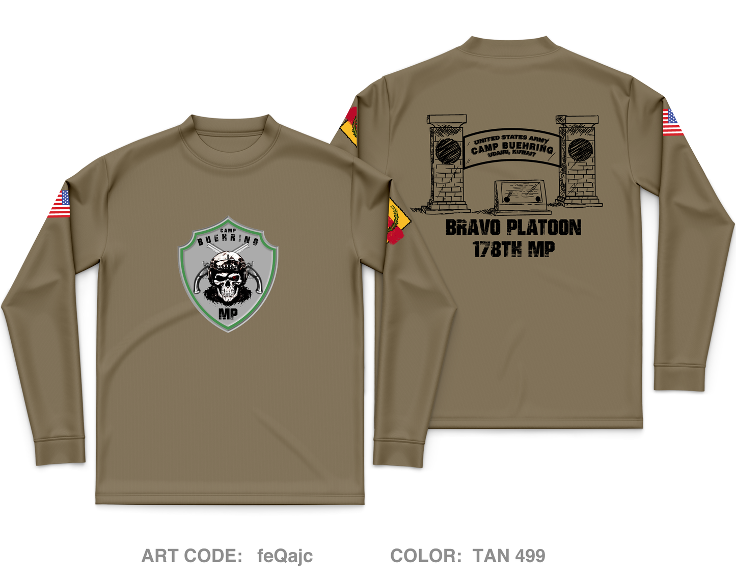 Bravo Platoon 178th MP Core Men's LS Performance Tee - feQajc