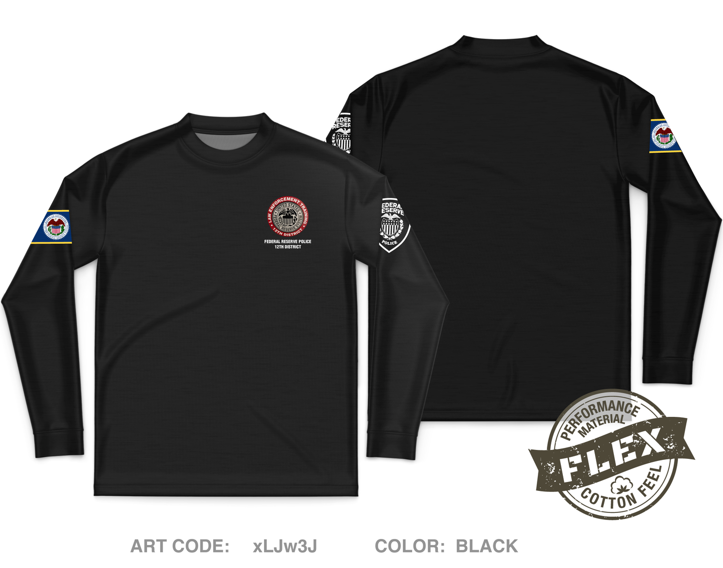 Federal Reserve Police Department Core Men's LS Flex Performance Tee - xLJw3J