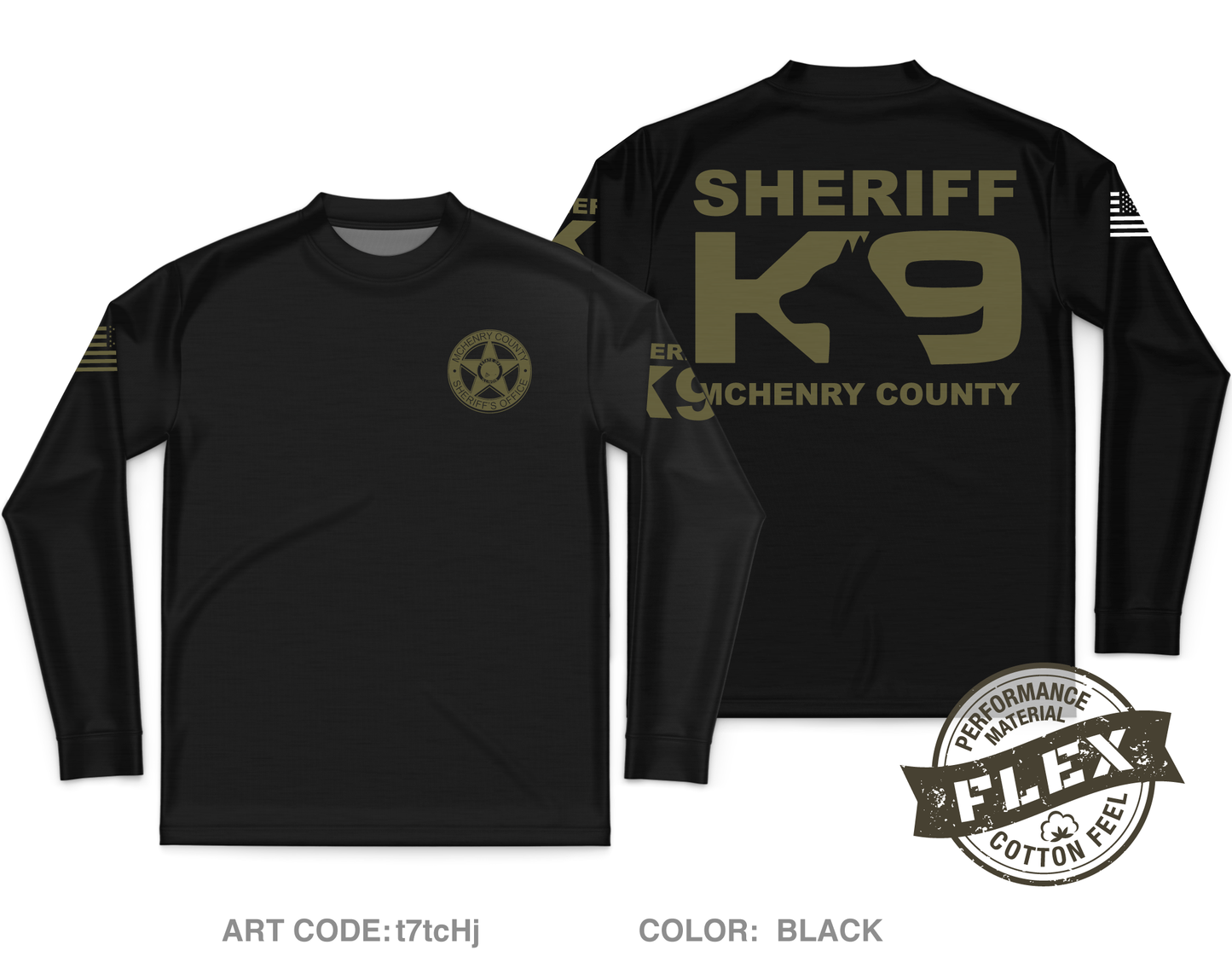 MCSO K-9 Unit Core Men's LS Flex Performance Tee - t7tcHj