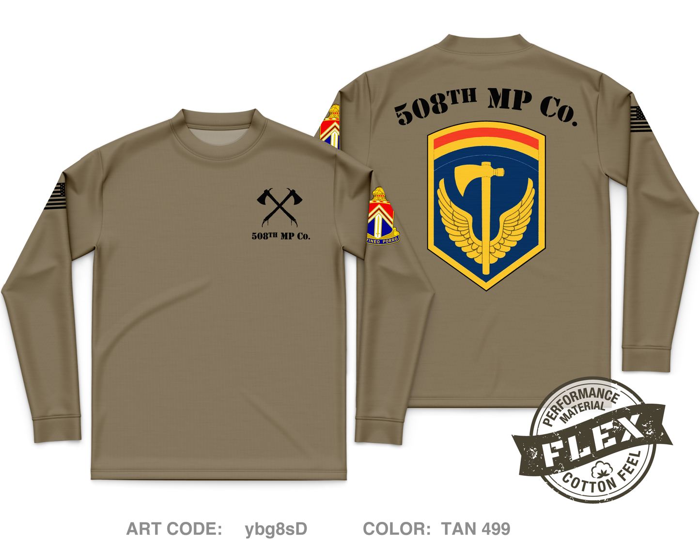 508th MP Co Core Men's LS Flex Performance Tee - ybg8sD