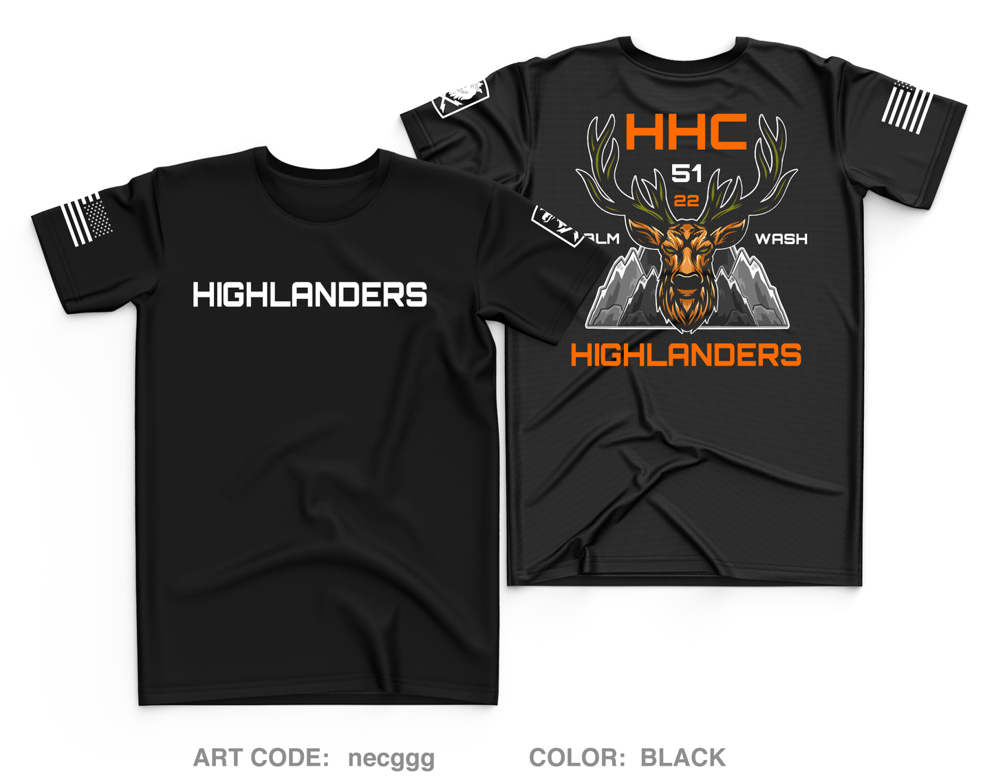 HHC, 51st ESB, 22d CSB Core Men's SS Performance Tee - necggg