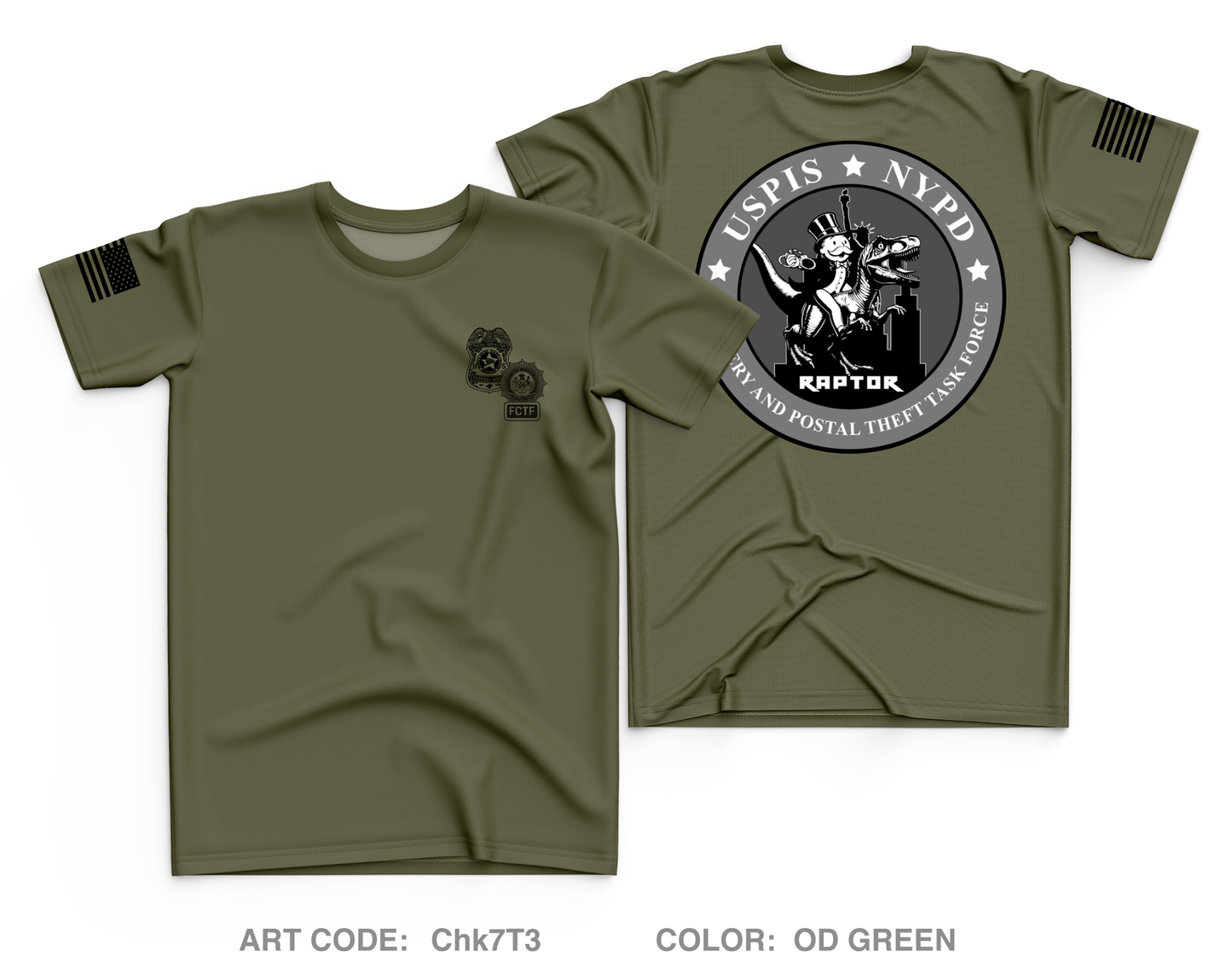 USPIS|NYPD RAPTOR Task Force Core Men's SS Performance Tee - Chk7T3