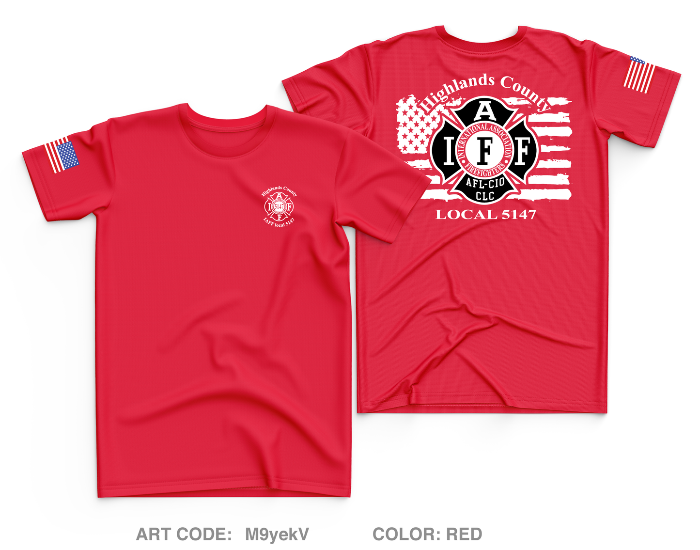 Highlands County Professional EMS & Firefighters Local 5147 Core Men's SS Performance Tee - M9yekV